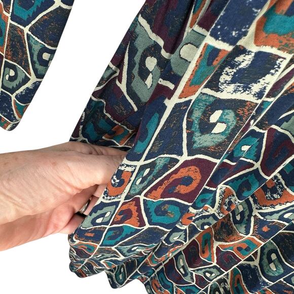 Peruvian Connection Huari Dress Size XL Pima Cotton Knee Length Pockets Print - Picture 5 of 7